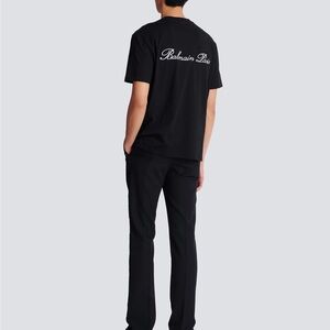 Balmain Black Tee with White Logo